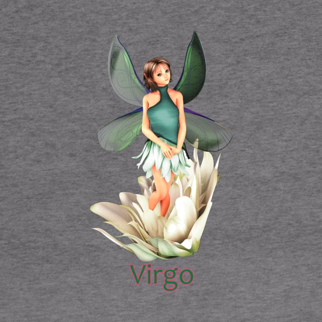 Virgo woman girl fairy faerie elf standing in lily by Fantasyart123